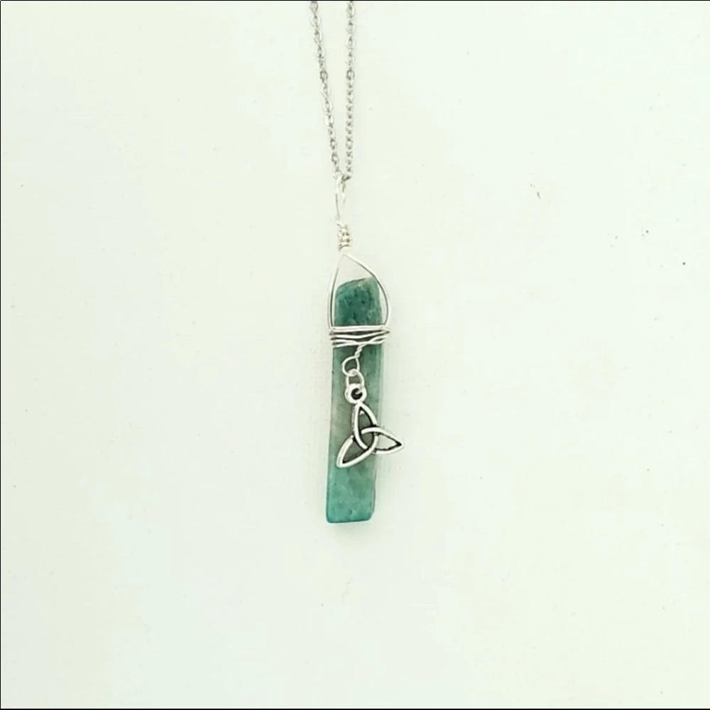 Amazonite Celtic knot necklace